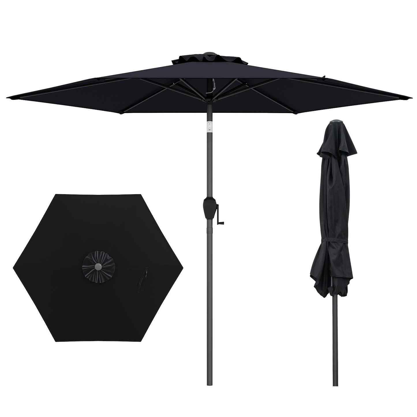 7.5 feet Outdoor Patio Heavy Duty Market Umbrella with Push Button Tilt-Beige