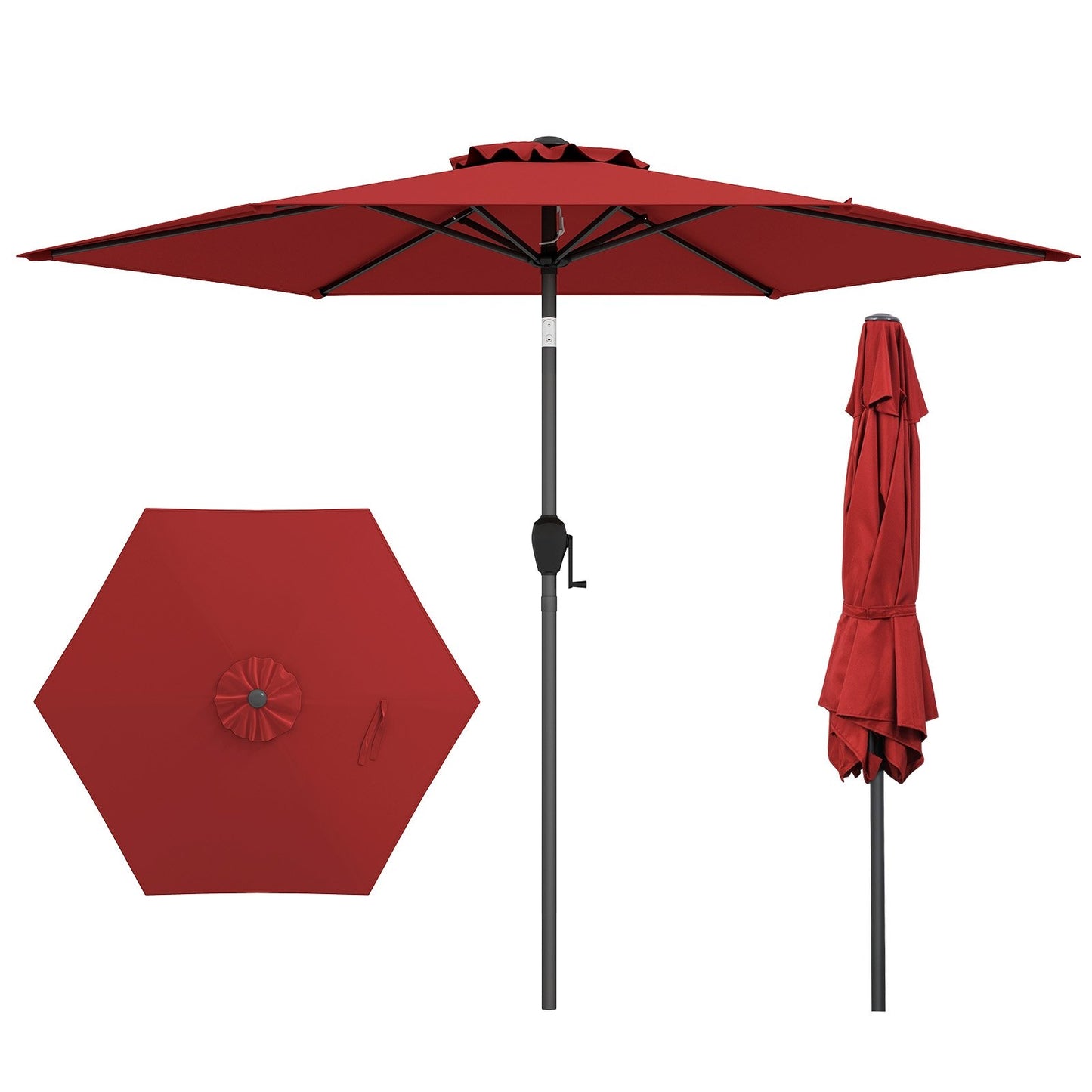 7.5 feet Outdoor Patio Heavy Duty Market Umbrella with Push Button Tilt-Beige