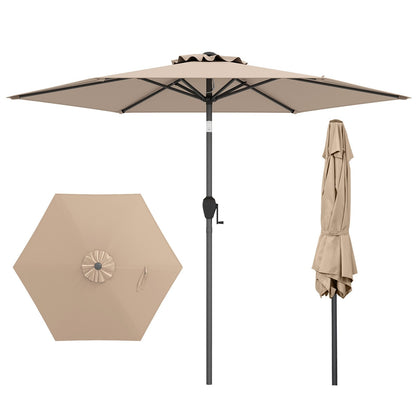 7.5 feet Outdoor Patio Heavy Duty Market Umbrella with Push Button Tilt-Beige