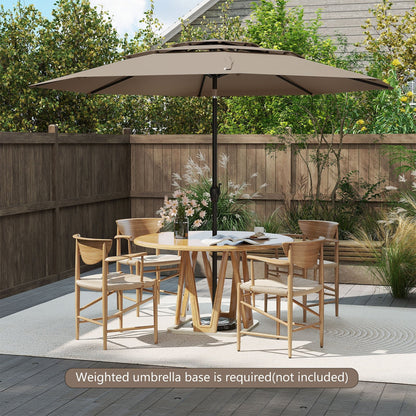 10 ft 3-tier Vented Patio Umbrella with Push Button Tilt-Beige