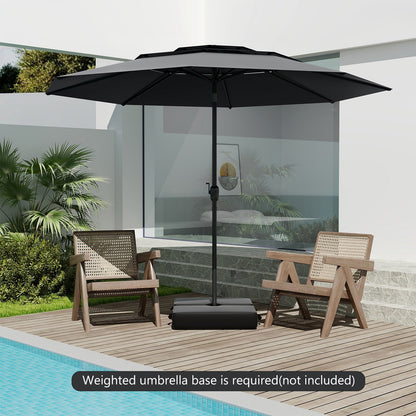 10 ft 3-tier Vented Patio Umbrella with Push Button Tilt-Beige