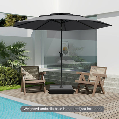 10 ft 3-tier Vented Patio Umbrella with Push Button Tilt-Beige