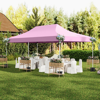 10 x 20 FT Pop up Canopy with 6 Sidewalls and Windows and Carrying Bag for Party Wedding Picnic-Black
