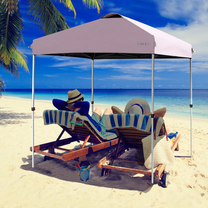 6.6 x 6.6 Feet Outdoor Pop-up Canopy Tent with Roller Bag-Blue