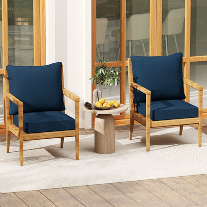 Deep Seat Chair Cushion Pads Set with Rope Belts for Indoor and Outdoor-Beige