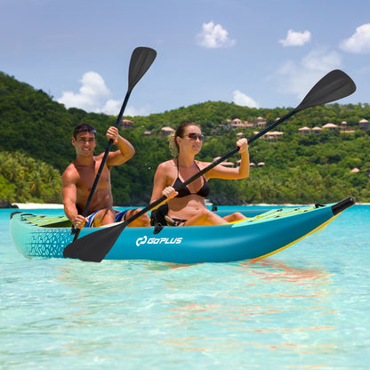 Inflatable 2-person Kayak Set with Aluminium Oars and Repair Kit-Blue