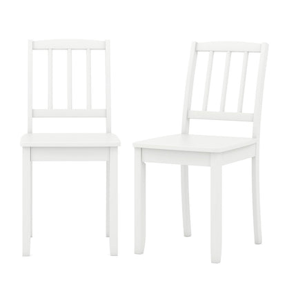 Wood Dining Chair Set of 2 with Rubber Wood Legs-Black