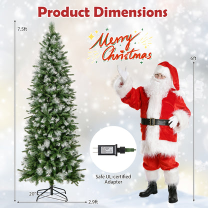 Artificial Christmas tree with warm-white LED lights, available in 6, 7.5, and 9 ft, from Wilsons Home Store.