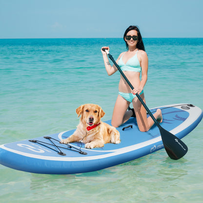 Inflatable stand-up paddle board with premium accessories, designed for water sports, by Wilsons Home Store.