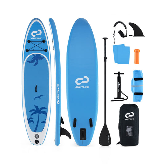 Inflatable stand-up paddle board with premium accessories, designed for water sports and surfing by Wilsons Home Store.