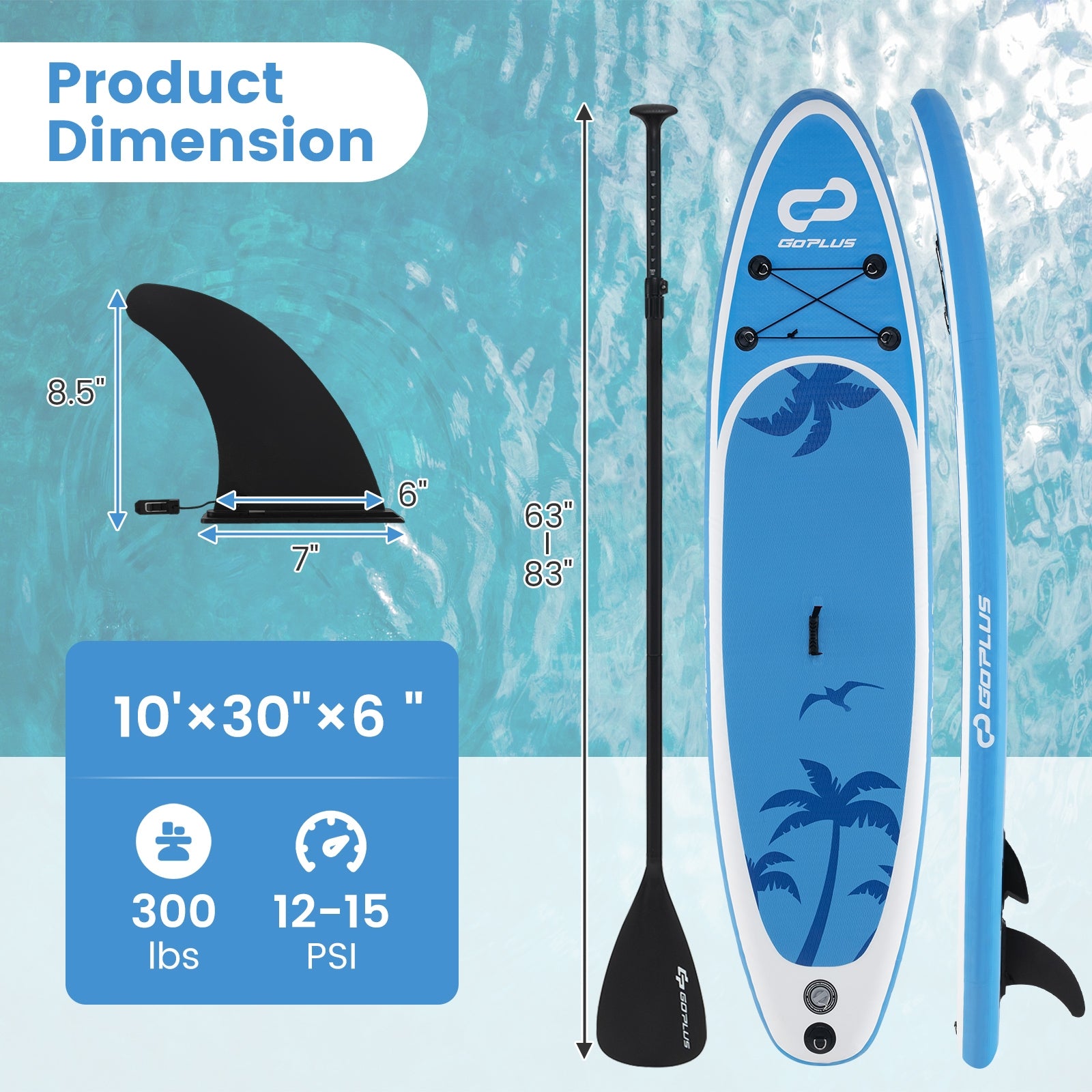 Inflatable stand-up paddle board with premium accessories, designed for water sports and surfing by Wilsons Home Store.