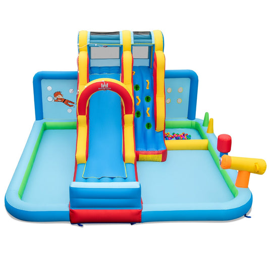 Inflatable water slide with long slide, splash pools, and ball pit for outdoor play, by Direct by Wilsons Home Store