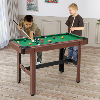 48 Inch Pool Wooden Game Table with Full Set of Ballsfor Kids and Adults-Blue