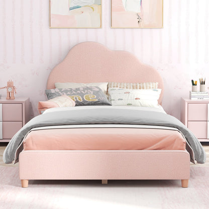 Twin Bed Frame with Height-Adjustable Headboard and Sturdy Wooden Slats-Blue