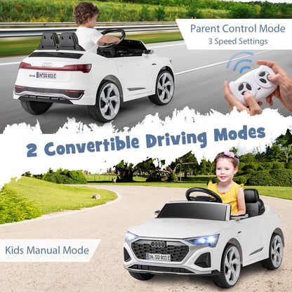12V Kids Ride on Car Licensed Audi SQ8 with Remote Control and 3 Speeds-Black