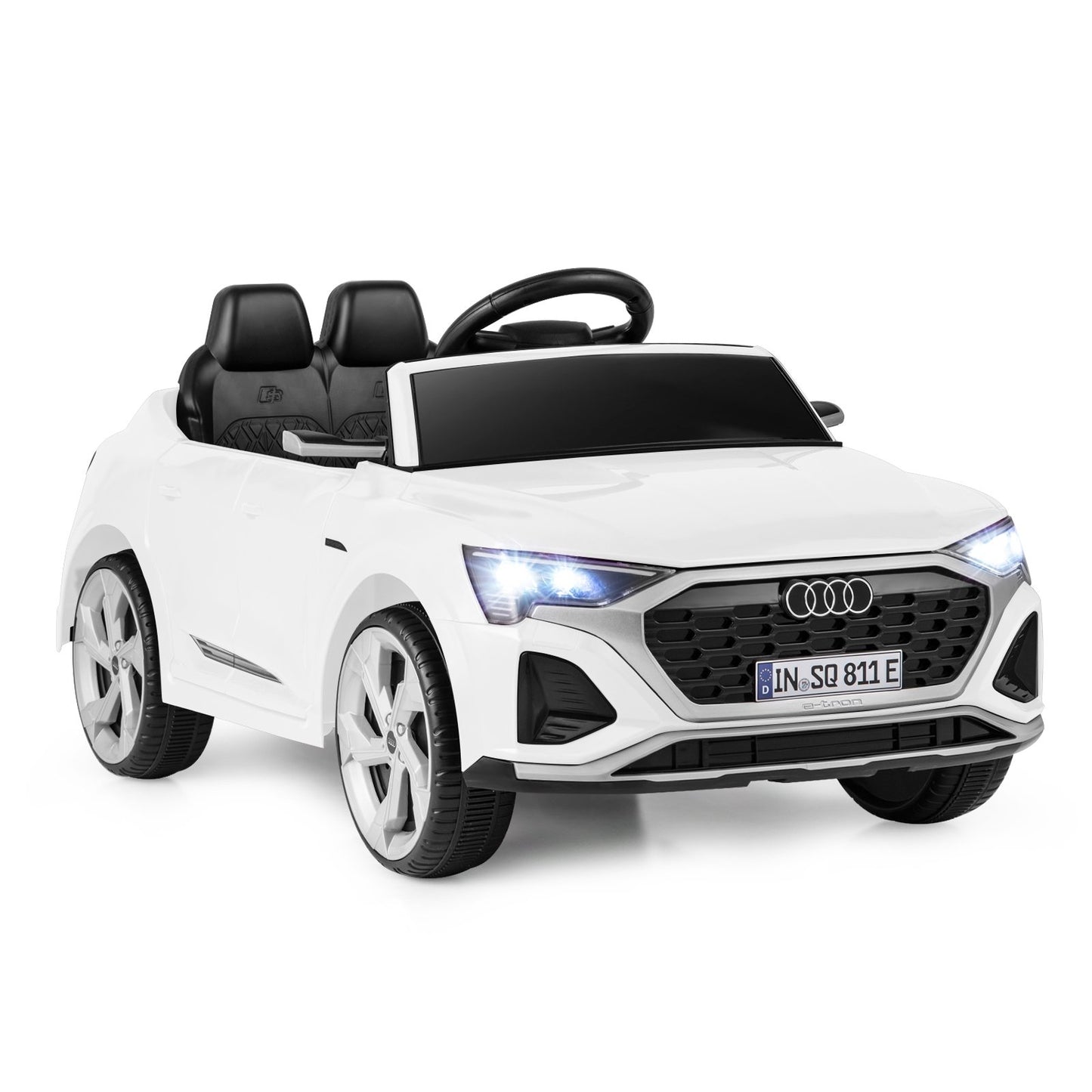 12V Kids Ride on Car Licensed Audi SQ8 with Remote Control and 3 Speeds-Black