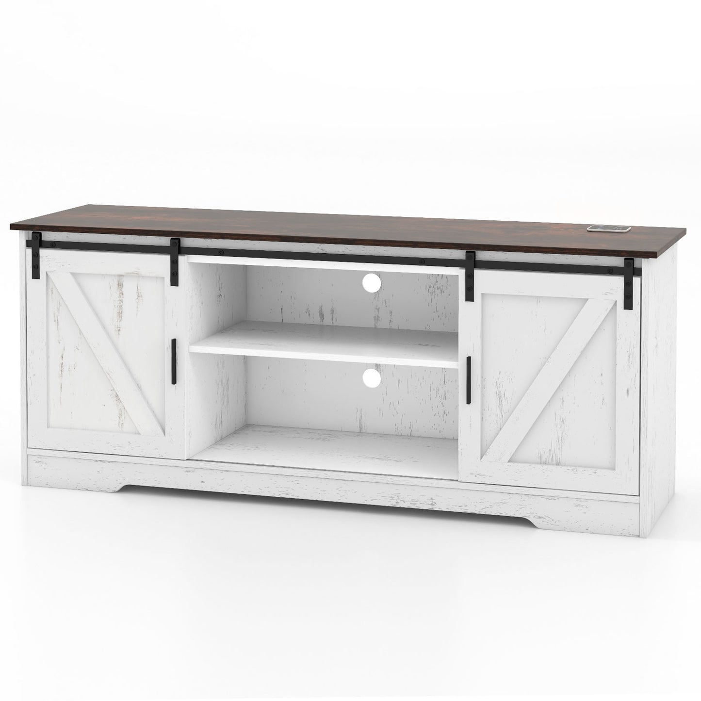 TV Stand for 65" TVs Media Console Table for Living Room-White