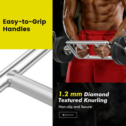 700 LBS Olympic Triceps Bar with Knurled Handles for Squats  Deadlifts  Shrugs