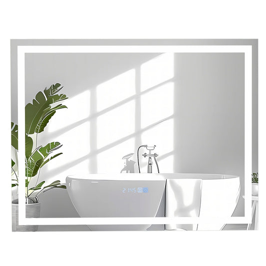 36 x 28 Inch LED Bathroom Mirror with Back Light and Front Light