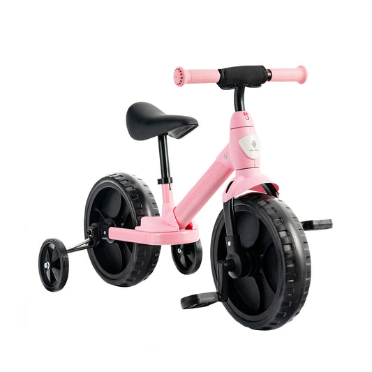 4-in-1 Kids Training Bike Toddler Tricycle with Training Wheels and  Pedals-Pink