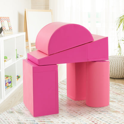 5-Piece Kids Climb and Crawl Activity Playset-Green