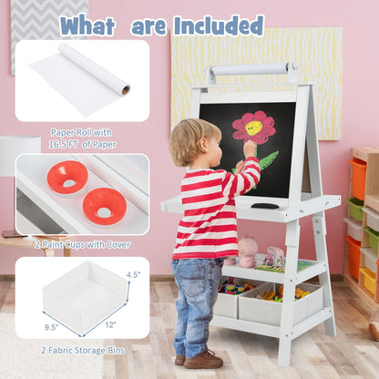 3 in 1 Double-Sided Storage Art Easel-Brown
