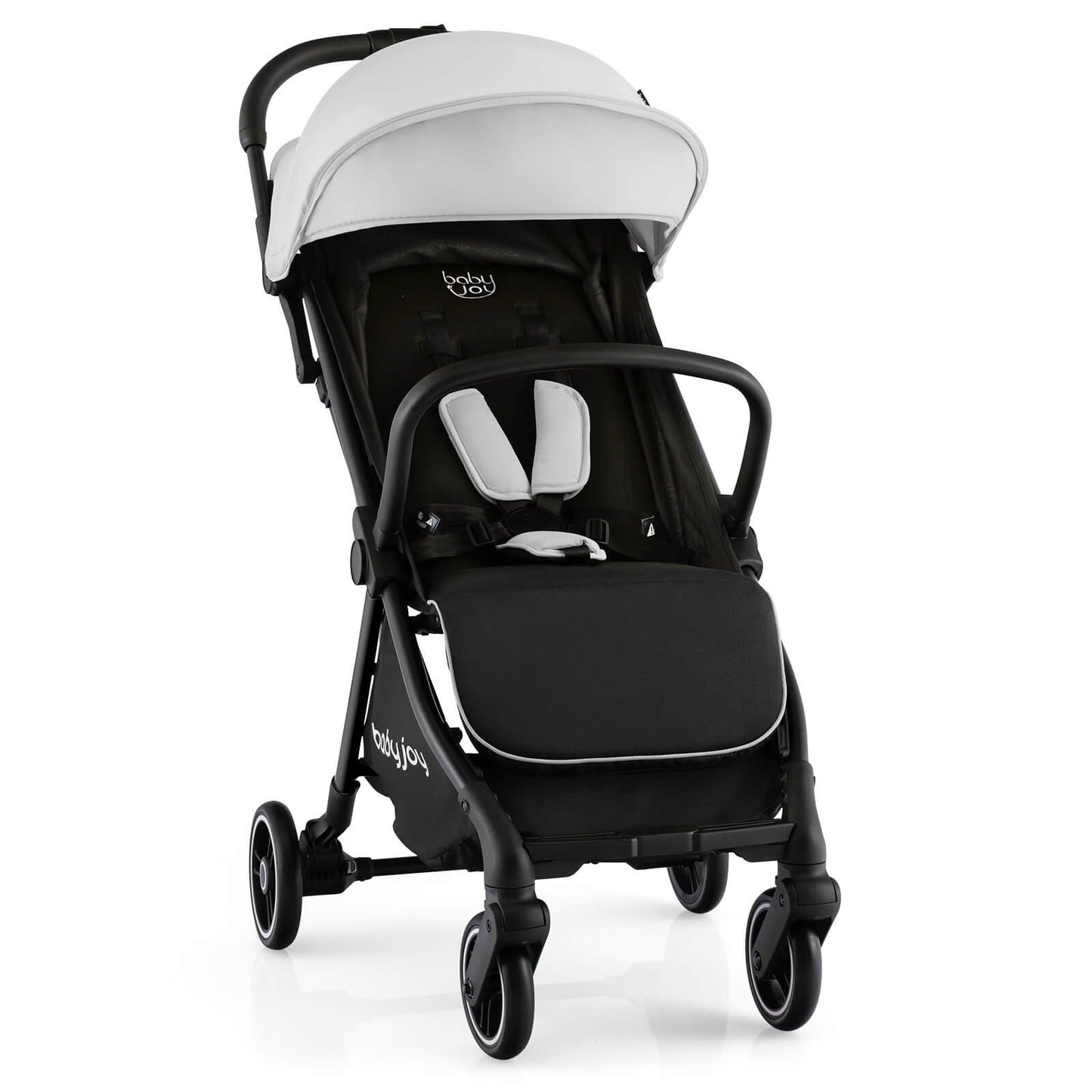 One-Hand Folding Portable Lightweight Baby Stroller with Aluminum Frame-Black