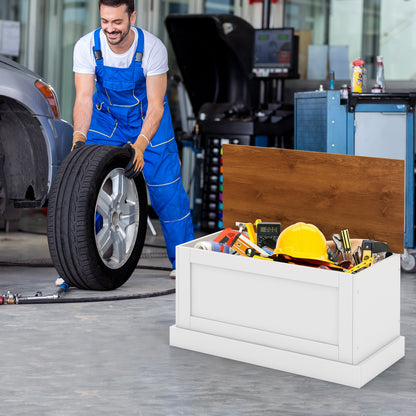 Large Storage Chest with Safety Metal Hinge-White