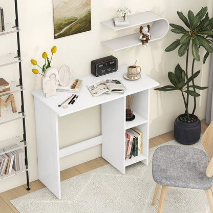 Small Computer Desk with Storage and Adjustable Shelf-Black