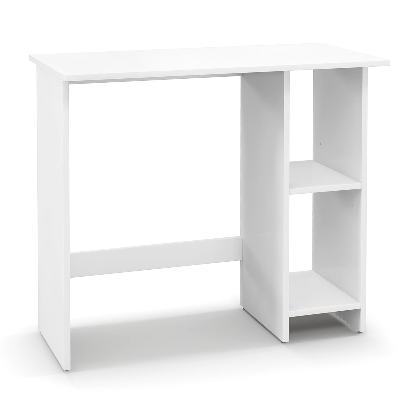 Small Computer Desk with Storage and Adjustable Shelf-White