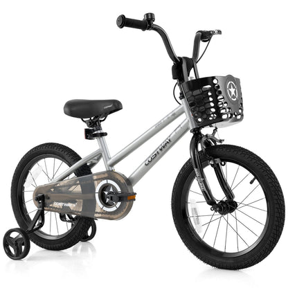 18 Inch Kids Bike Adjustable with Transparent Chain Cover for 4-8 Years Old