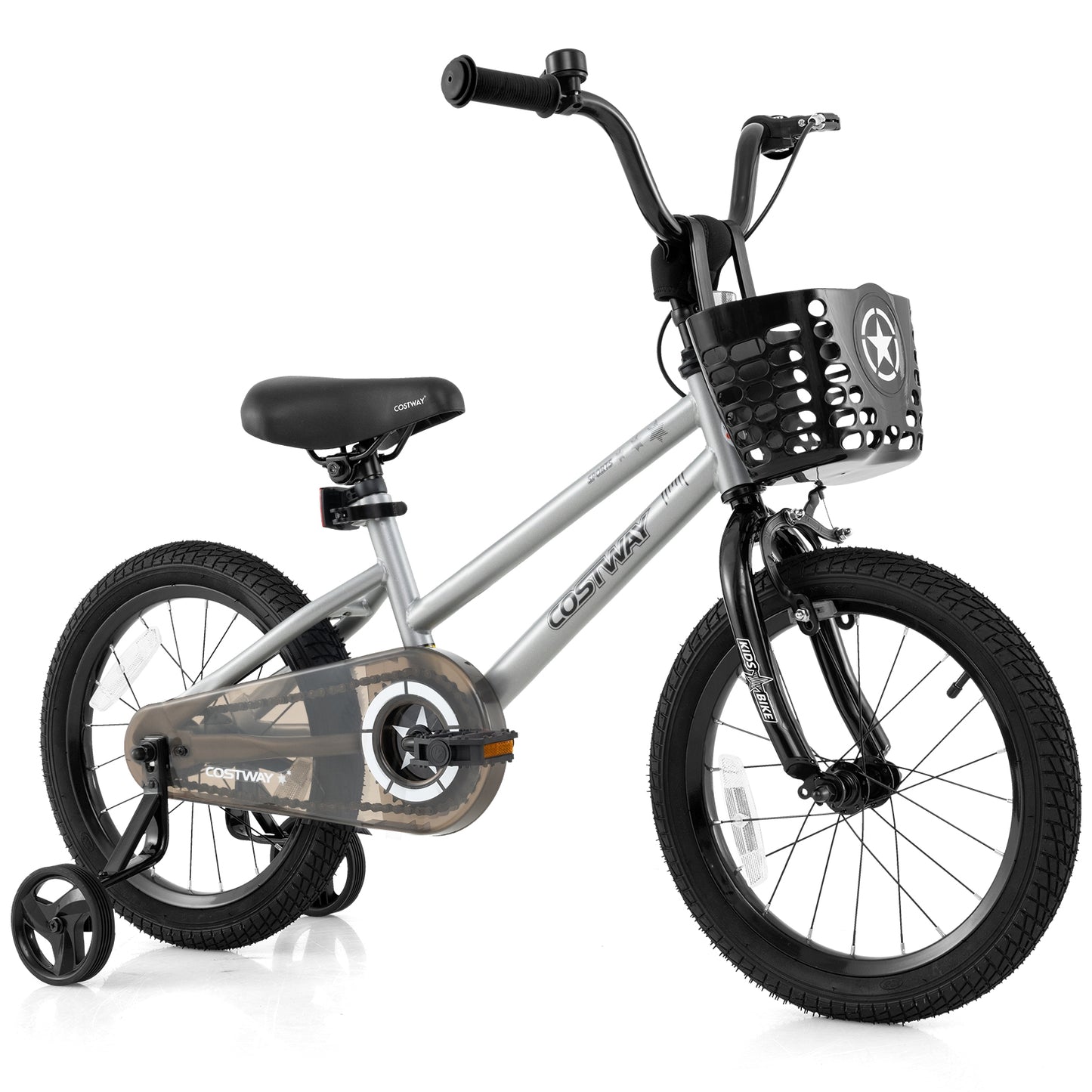 12/14/18 Inch Kids Bike Adjustable with Transparent Chain Cover for 3-8 Years Old-16 inches