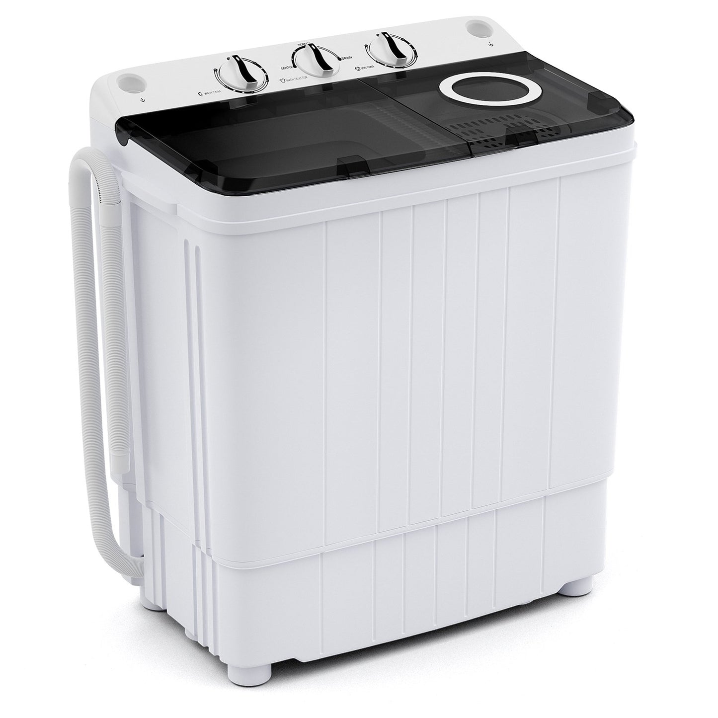 17.6 lbs Portable Washing Machine with Drain Pump-Blue
