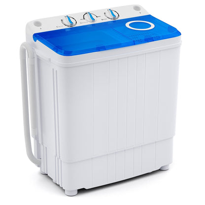 17.6 lbs Portable Washing Machine with Drain Pump-Blue