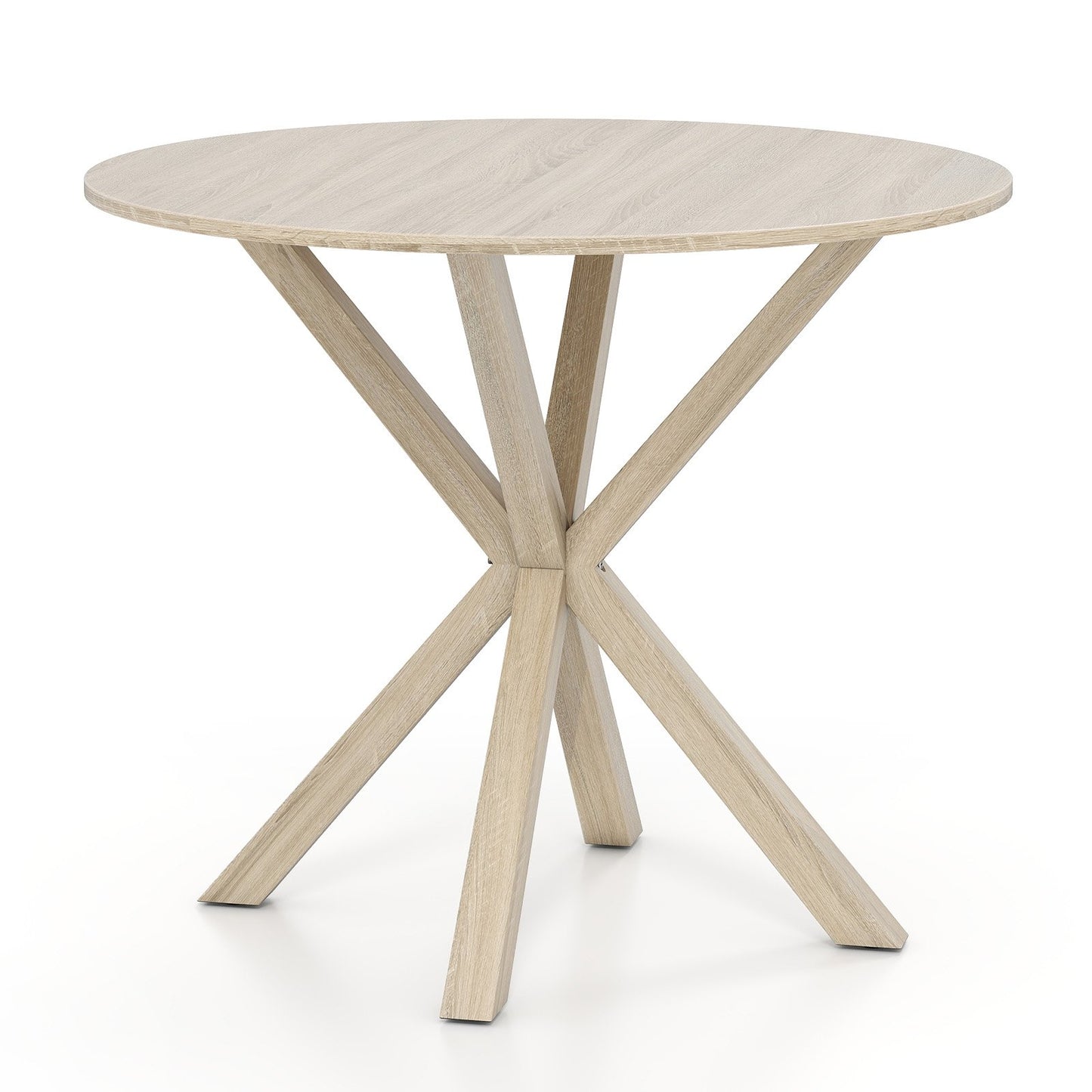 36 Inch Wood Dining Table with Intersecting Pedestal Base for 2-4 People-Black