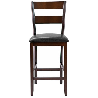 2-Pieces Upholstered Bar Stools Counter Height Chairs with PU Leather Cover