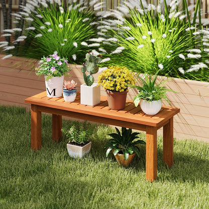 Wooden Plant Stand Outdoor Indoor Solid Wood Flower Pot Holder Display Shelf-S