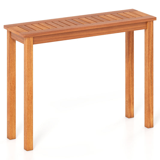 Wooden outdoor plant stand by Wilsons Home Store, solid wood flower pot holder with display shelf for garden or indoor use.