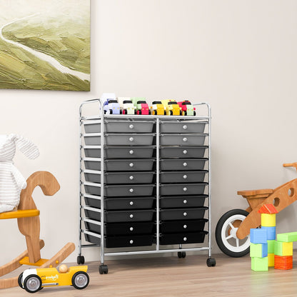 20 Drawers Rolling Storage Cart Studio Organizer-Beige