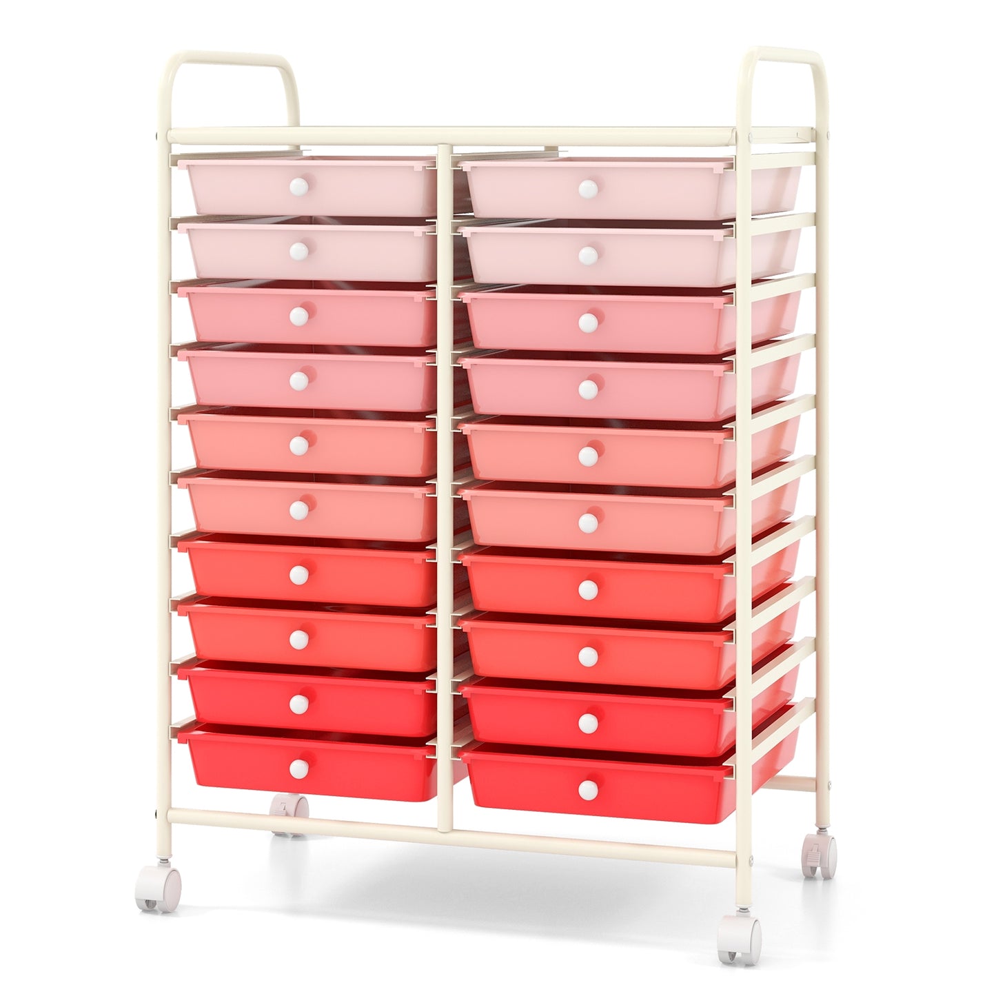 20 Drawers Rolling Storage Cart Studio Organizer-Pink
