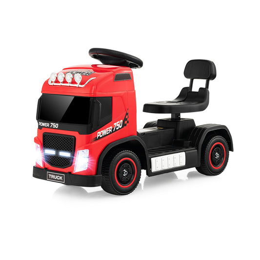 6V Kids Electric Ride-on Truck with Height Adjustable Seat-Red
