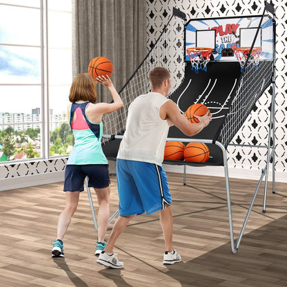 Foldable Double Electronic Basketball Game with 4 Balls Indoor
