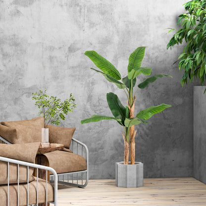 5.5/6.5 Feet Tall Artificial Banana Tree with 10/27 Large Leaves-5.5 ft