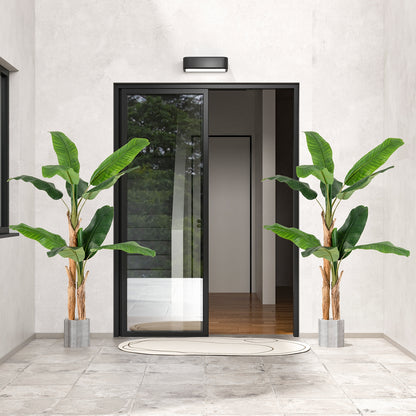 5.5/6.5 Feet Tall Artificial Banana Tree with 10/27 Large Leaves-5.5 ft