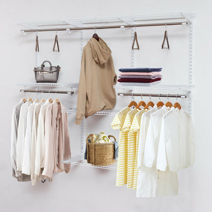 Adjustable Wall Mounted Closet Rack System with Shelf