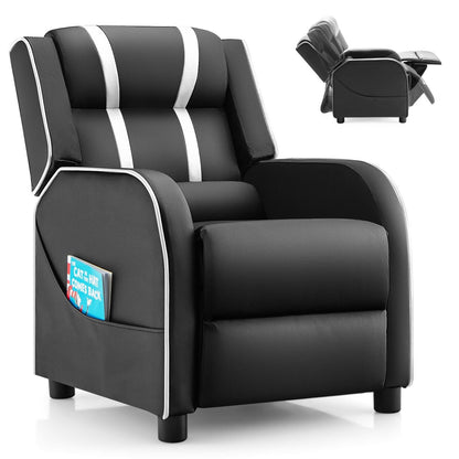Kids Recliner Chair with Side Pockets and Footrest-Blue
