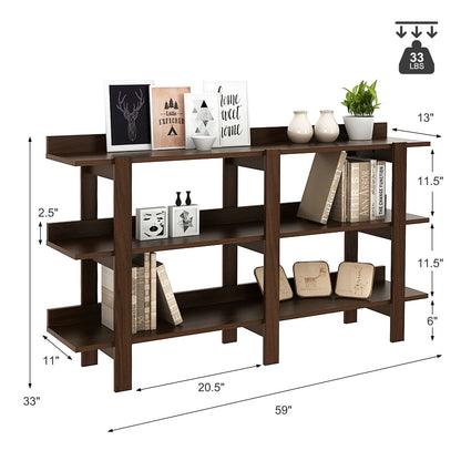 59 Inch Console Table with 3-tier Open Shelf for Front Hall  Hallway and Foyer