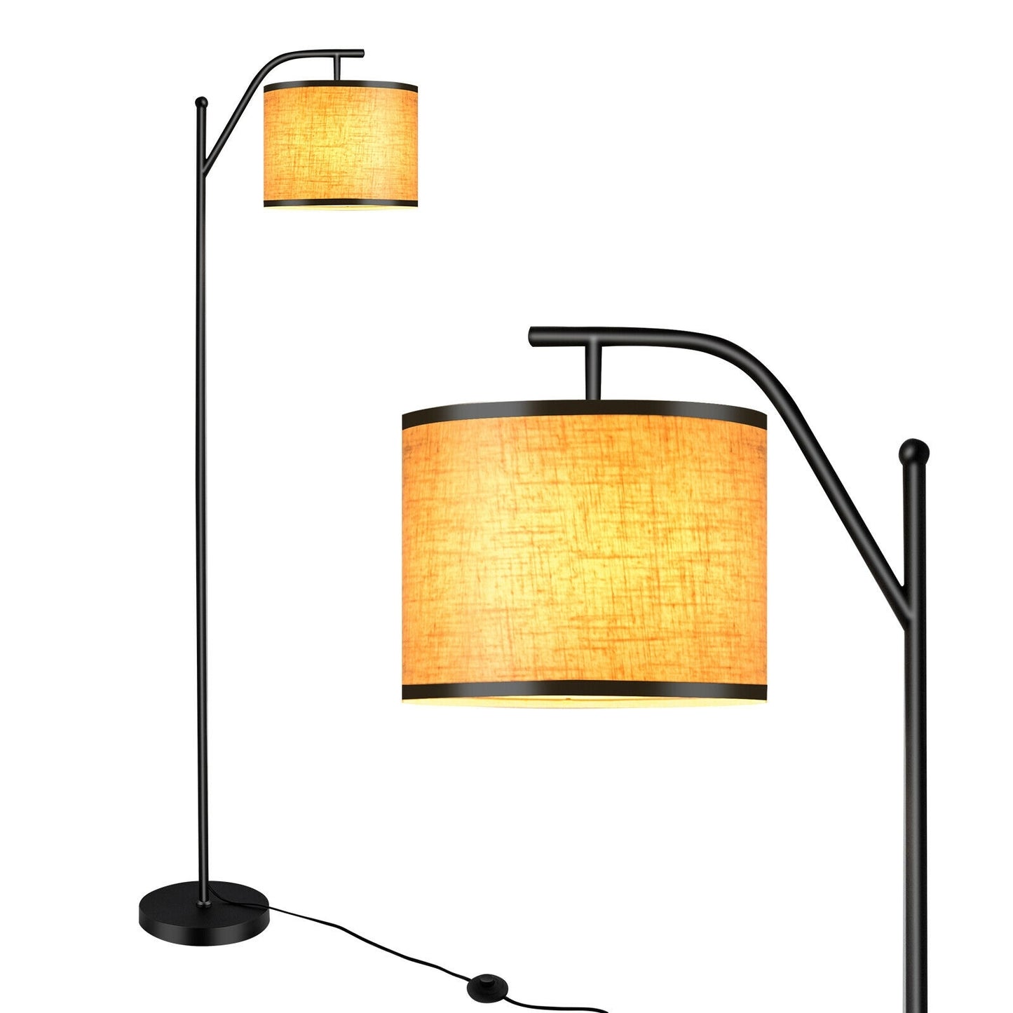 Standing Floor Lamp with Adjustable Head for Living Room and Bedroom