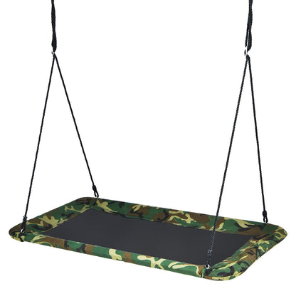 60 Inch Platform Tree Swing Outdoor with 2 Hanging Straps-Blue