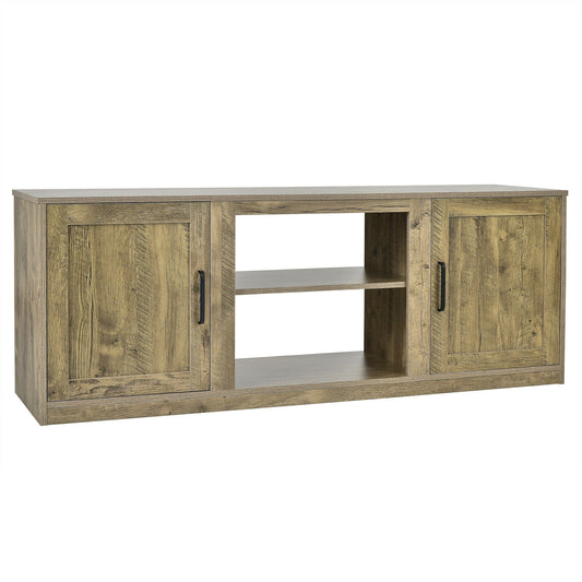 58 Inch TV Stand with 1500W Faux Fireplace for TVs up to 65 Inch-Natural